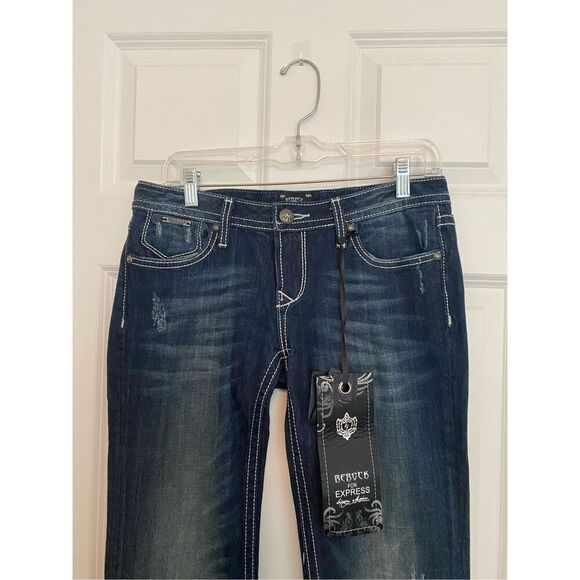 Express Y2K low rise boot cut jeans size 6 - Picture 2 of 9